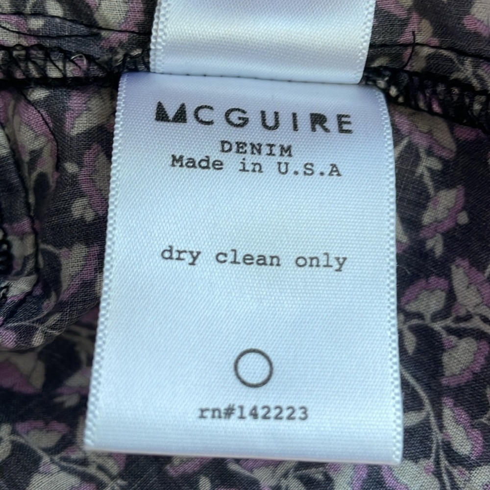MCGUIRE Gray and Purple Floral Long Sleeve Cotton Peplum Blouse. Size Small. - Picture 12 of 12